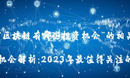 下面是针对“区块链有哪些投资机会”的相关内容:
区块链投资机会解析:2023年最值得关注的领域与趋势